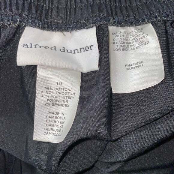 Alfred Dunner Vintage Pants Elastic Waist flat front black size 16 - Picture 4 of 7